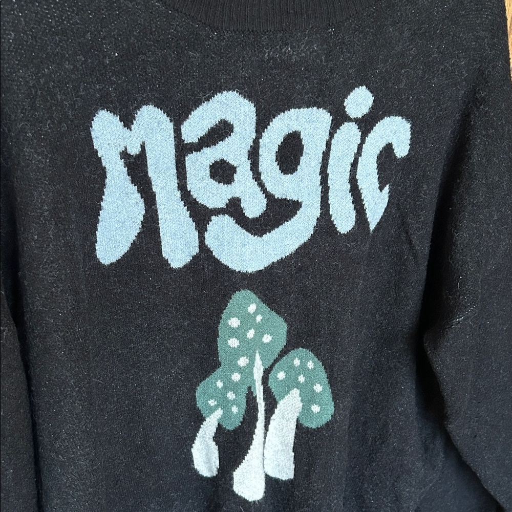 Earthbound Trading Magic Mushroom Sweater Black Xl - Picture 7 of 10